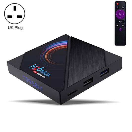 H96 Max 6K Ultra HD Smart TV Box with Remote Controller, Android 10.0, Allwinner H616 Quad Core ARM Cortex-A53, 2GB+16GB, TF Card / USBx2 / AV / HDMI / WIFI,, UK Plug, US Plug, AU Plug