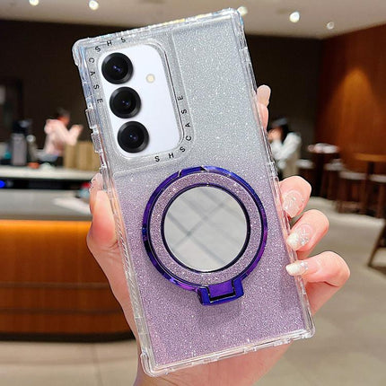 Mirror Holder Glitterr MagSafe Phone Case, For Samsung Galaxy S24 / S25, For Samsung Galaxy S24+ / S25+, For Samsung Galaxy S24 Ultra / S25 Ultra, For Samsung Galaxy S23 FE, For Samsung Galaxy S23 Ultra, For Samsung Galaxy S23+