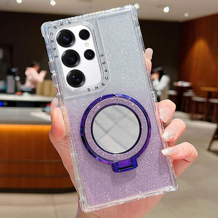 Mirror Holder Glitterr MagSafe Phone Case, For Samsung Galaxy S24 / S25, For Samsung Galaxy S24+ / S25+, For Samsung Galaxy S24 Ultra / S25 Ultra, For Samsung Galaxy S23 FE, For Samsung Galaxy S23 Ultra, For Samsung Galaxy S23+