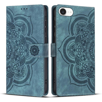 Mandala Embossed Retro Frosted Leather Phone Case, For iPhone 16e, For iPhone 16 Pro Max, For iPhone 16 Pro, For iPhone 16 Plus