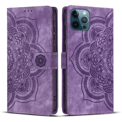 Mandala Embossed Retro Frosted Leather Phone Case, For iPhone 12 mini / 13 mini, For iPhone 12 / 12 Pro, For iPhone 12 Pro Max, For iPhone 11 Pro Max