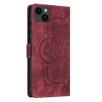 Mandala Embossed Retro Frosted Leather Phone Case, For iPhone 12 mini / 13 mini, For iPhone 12 / 12 Pro, For iPhone 12 Pro Max, For iPhone 11 Pro Max