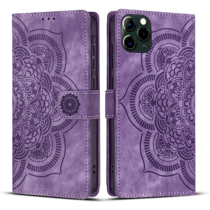 Mandala Embossed Retro Frosted Leather Phone Case, For iPhone 12 mini / 13 mini, For iPhone 12 / 12 Pro, For iPhone 12 Pro Max, For iPhone 11 Pro Max