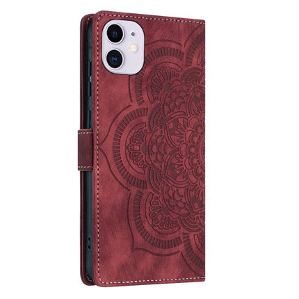Mandala Embossed Retro Frosted Leather Phone Case, For iPhone 11, For iPhone 11 Pro, For iPhone X / XS, For iPhone XR