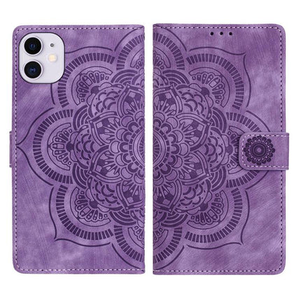 Mandala Embossed Retro Frosted Leather Phone Case, For iPhone 11, For iPhone 11 Pro, For iPhone X / XS, For iPhone XR