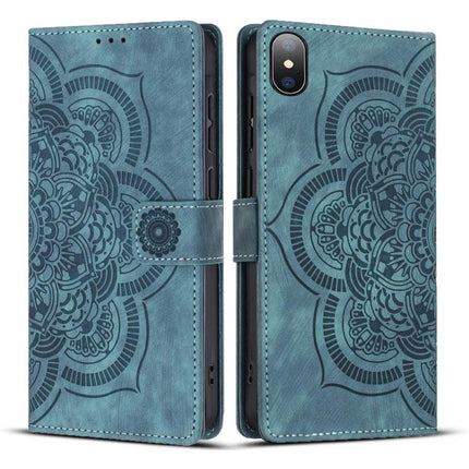 Mandala Embossed Retro Frosted Leather Phone Case, For iPhone 11, For iPhone 11 Pro, For iPhone X / XS, For iPhone XR