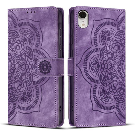 Mandala Embossed Retro Frosted Leather Phone Case, For iPhone 11, For iPhone 11 Pro, For iPhone X / XS, For iPhone XR