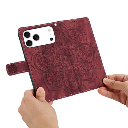 Mandala Embossed Retro Frosted Leather Phone Case, For iPhone 17 Pro Max, For iPhone 17 Pro, For iPhone 17, For iPhone Air
