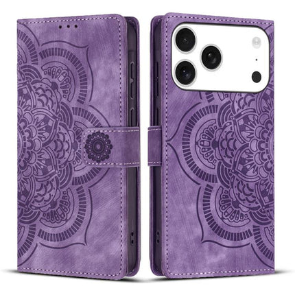 Mandala Embossed Retro Frosted Leather Phone Case, For iPhone 17 Pro Max, For iPhone 17 Pro, For iPhone 17, For iPhone Air