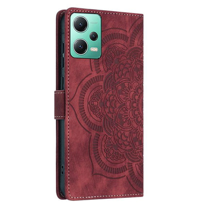 Mandala Embossed Retro Frosted Leather Phone Case, For Xiaomi Poco X5 Pro, For Xiaomi Poco X5 / Redmi Note 12 5G