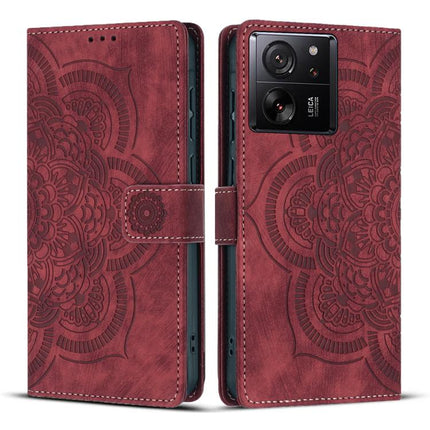 Mandala Embossed Retro Frosted Leather Phone Case, For Xiaomi 14T Pro, For Xiaomi 14T, For Xiaomi Poco M6 Pro 5G / Redmi 12, For Xiaomi 13T / 13T Pro