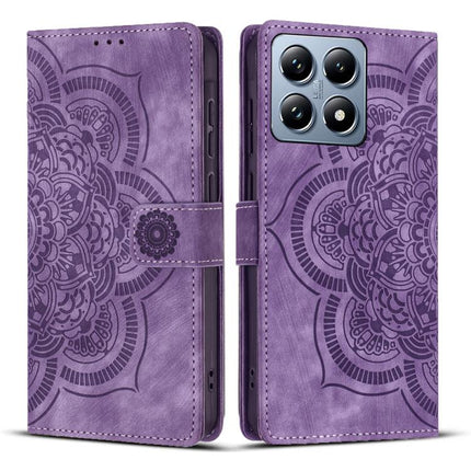 Mandala Embossed Retro Frosted Leather Phone Case, For Xiaomi 14T Pro, For Xiaomi 14T, For Xiaomi Poco M6 Pro 5G / Redmi 12, For Xiaomi 13T / 13T Pro