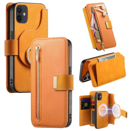 Ring Zipper Wallet RFID Blocking MagSafe Leather Phone Case, For iPhone 13, For iPhone 12 / 12 Pro, For iPhone 12 Pro Max