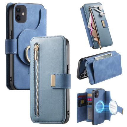 Ring Zipper Wallet RFID Blocking MagSafe Leather Phone Case, For iPhone 11 Pro Max, For iPhone 11, For iPhone 11 Pro