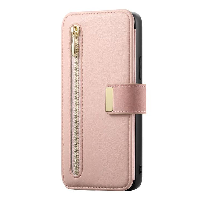 Ring Zipper Wallet RFID Blocking MagSafe Leather Phone Case, For iPhone 17e / 16e, For iPhone 16 Pro Max, For iPhone 16 Pro