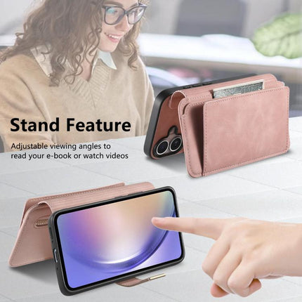 Ring Zipper Wallet RFID Blocking MagSafe Leather Phone Case, For iPhone 17e / 16e, For iPhone 16 Pro Max, For iPhone 16 Pro