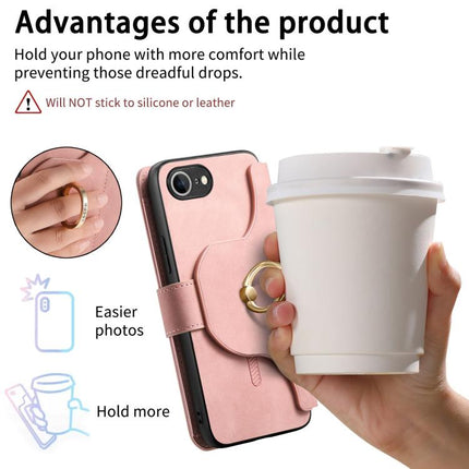 Ring Zipper Wallet RFID Blocking MagSafe Leather Phone Case, For iPhone 17e / 16e, For iPhone 16 Pro Max, For iPhone 16 Pro