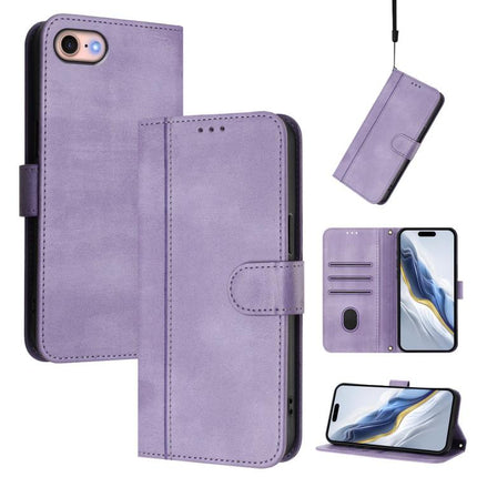 Line Splicing Buckle Retro Leather Phone Case, For iPhone 14 Pro, For iPhone 14 Pro Max, For iPhone 7 / 8 / SE 2022