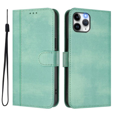 Line Splicing Buckle Retro Leather Phone Case, For iPhone 11 Pro Max, For iPhone 11, For iPhone 11 Pro