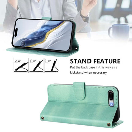 Line Splicing Buckle Retro Leather Phone Case, For iPhone 7 Plus / 8 Plus