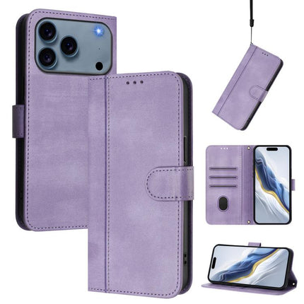 Line Splicing Buckle Retro Leather Phone Case, For iPhone 17 Pro Max, For iPhone 17 Pro, For iPhone 17