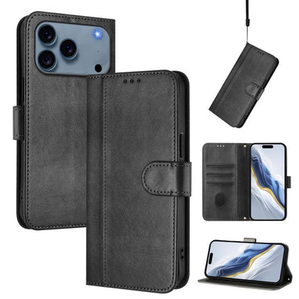 Line Splicing Buckle Retro Leather Phone Case, For iPhone 18 Pro / 17 Pro, For iPhone 18 Pro Max / 17 Pro Max, For iPhone 17e / 16e