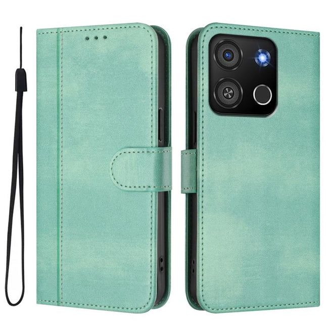 Line Splicing Buckle Retro Leather Phone Case, For itel A05s, For itel A70, For itel A60 / A60s