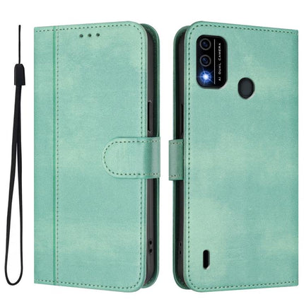 Line Splicing Buckle Retro Leather Phone Case, For itel A48