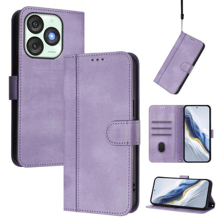 Line Splicing Buckle Retro Leather Phone Case, For itel A80 4G, For itel A50C, For itel A50