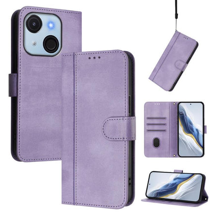 Line Splicing Buckle Retro Leather Phone Case, For itel A80 4G, For itel A50C, For itel A50