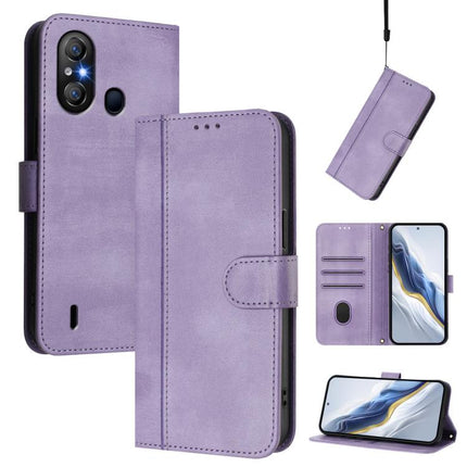 Line Splicing Buckle Retro Leather Phone Case, For itel City 100, For itel A58 Lite / A49 Play, For itel P55T 4G / Tecno Spark Go 2024