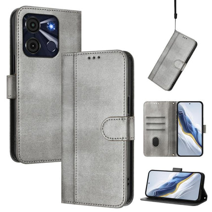 Line Splicing Buckle Retro Leather Phone Case, For itel A05s, For itel A70, For itel A60 / A60s