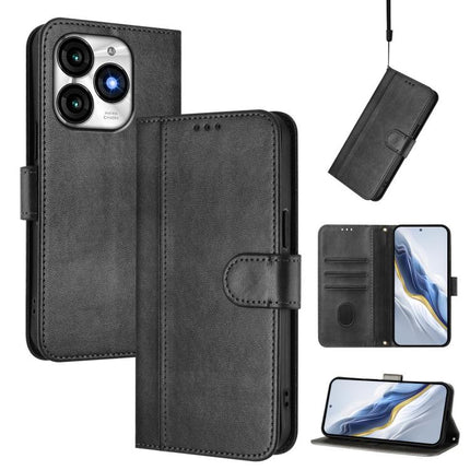 Line Splicing Buckle Retro Leather Phone Case, For itel A05s, For itel A70, For itel A60 / A60s