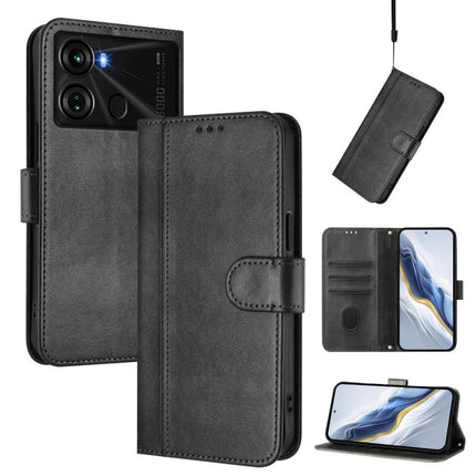 Line Splicing Buckle Retro Leather Phone Case, For itel P40, For itel P38, For itel S17 / Vision 3