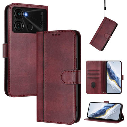 Line Splicing Buckle Retro Leather Phone Case, For itel P40, For itel P38, For itel S17 / Vision 3