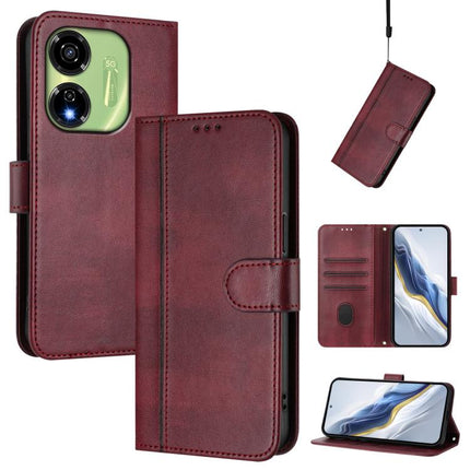Line Splicing Buckle Retro Leather Phone Case, For itel A23 Pro / A17, For itel P55 5G, For itel RS4