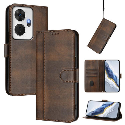 Line Splicing Buckle Retro Leather Phone Case, For itel S24, For itel P55+, For itel P55 4G / Infinix Smart 8