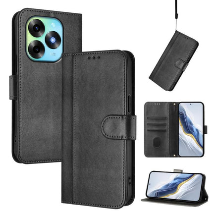 Line Splicing Buckle Retro Leather Phone Case, For itel S23+, For itel S23, For itel S18 / Vision 5