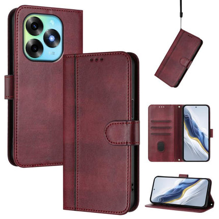 Line Splicing Buckle Retro Leather Phone Case, For itel S23+, For itel S23, For itel S18 / Vision 5