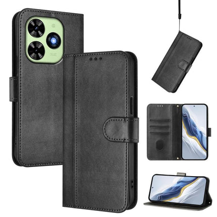 Line Splicing Buckle Retro Leather Phone Case, For itel City 100, For itel A58 Lite / A49 Play, For itel P55T 4G / Tecno Spark Go 2024