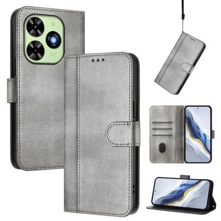 Line Splicing Buckle Retro Leather Phone Case, For itel City 100, For itel A58 Lite / A49 Play, For itel P55T 4G / Tecno Spark Go 2024