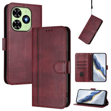 Line Splicing Buckle Retro Leather Phone Case, For itel City 100, For itel A58 Lite / A49 Play, For itel P55T 4G / Tecno Spark Go 2024