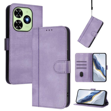 Line Splicing Buckle Retro Leather Phone Case, For itel City 100, For itel A58 Lite / A49 Play, For itel P55T 4G / Tecno Spark Go 2024
