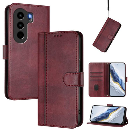 Line Splicing Buckle Retro Leather Phone Case, For itel Power 70, For itel S25 Ultra 4G, For itel S25 4G