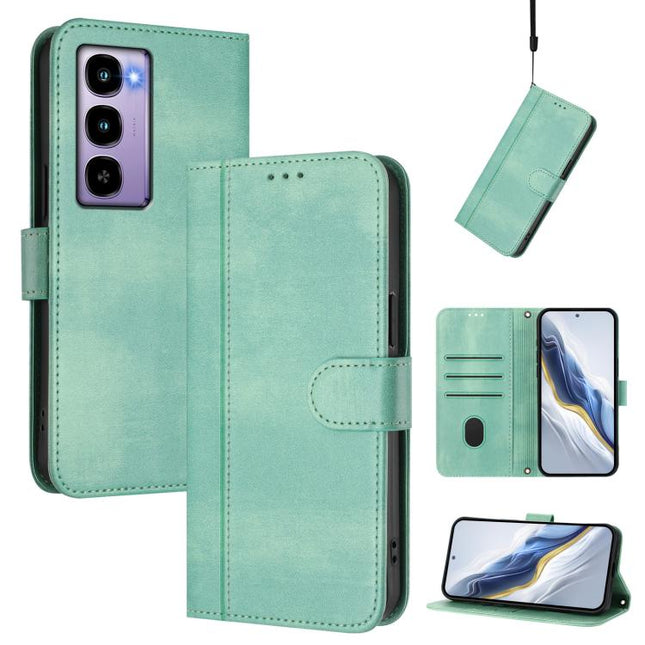 Line Splicing Buckle Retro Leather Phone Case, For itel City 100, For itel A58 Lite / A49 Play, For itel P55T 4G / Tecno Spark Go 2024