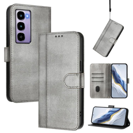 Line Splicing Buckle Retro Leather Phone Case, For itel City 100, For itel A58 Lite / A49 Play, For itel P55T 4G / Tecno Spark Go 2024