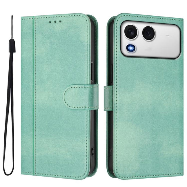 Line Splicing Buckle Retro Leather Phone Case, For itel A200 4G / A200+ 4G, For itel A95 5G, For itel A90 4G