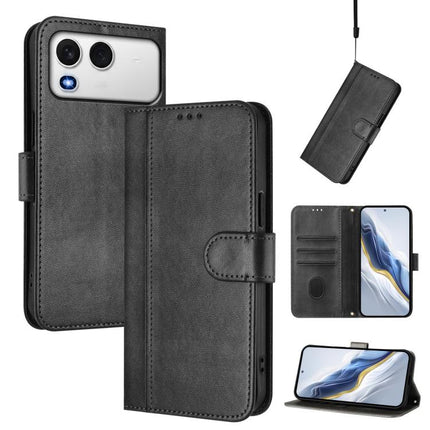 Line Splicing Buckle Retro Leather Phone Case, For itel A200 4G / A200+ 4G, For itel A95 5G, For itel A90 4G