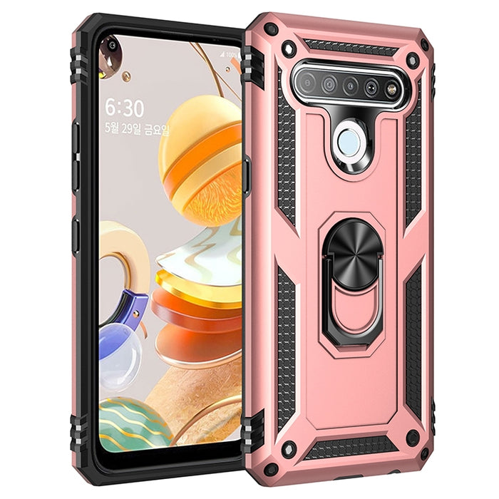 Shockproof TPU + PC Protective Case with 360 Degree Rotating Holder, For LG K61