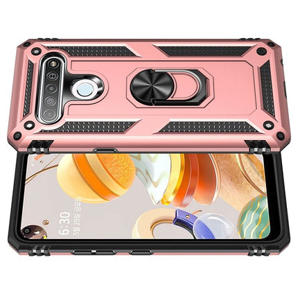 Shockproof TPU + PC Protective Case with 360 Degree Rotating Holder, For LG K61